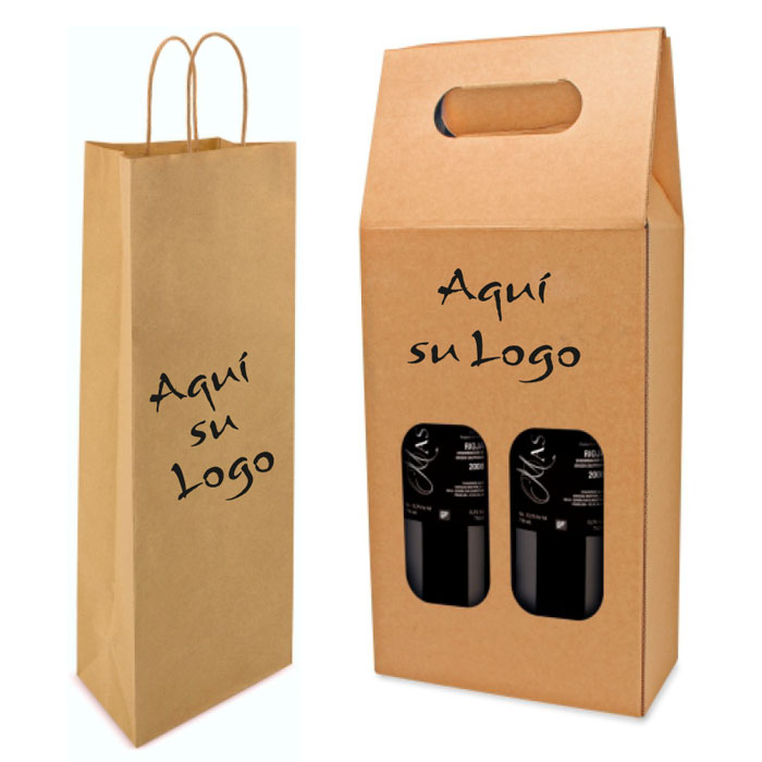 Bolsa y caja para transportar vino