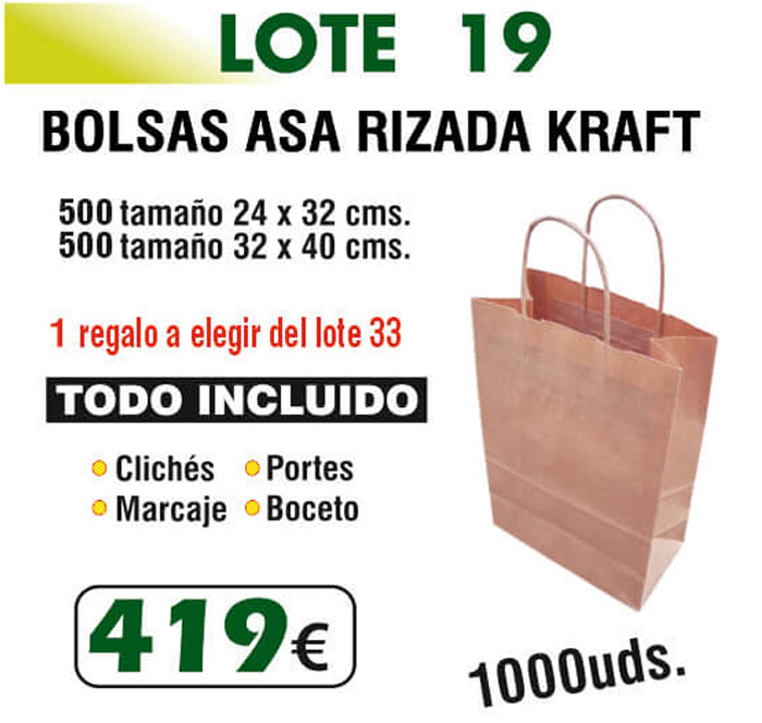 Lote de bolsas Número 19