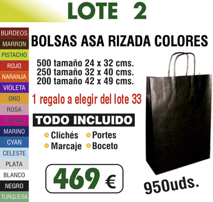 Lote de bolsas Número 2