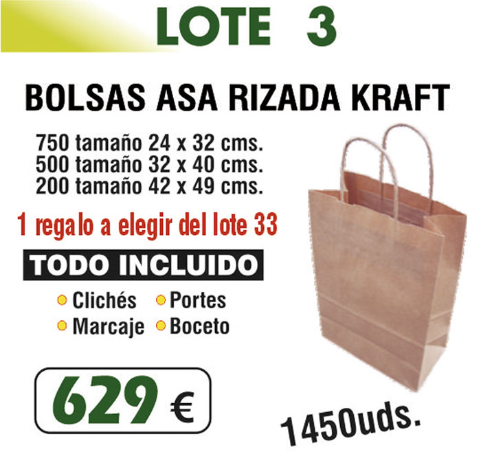 Lote de bolsas Número 3