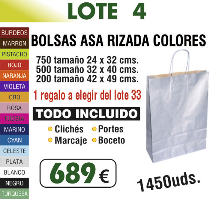 Lote de bolsas Número 4