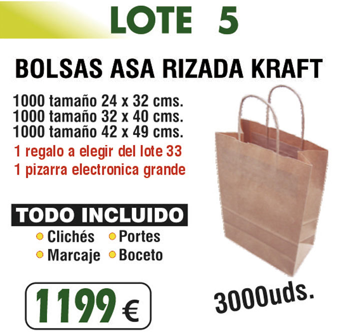 Lote de bolsas Número 5