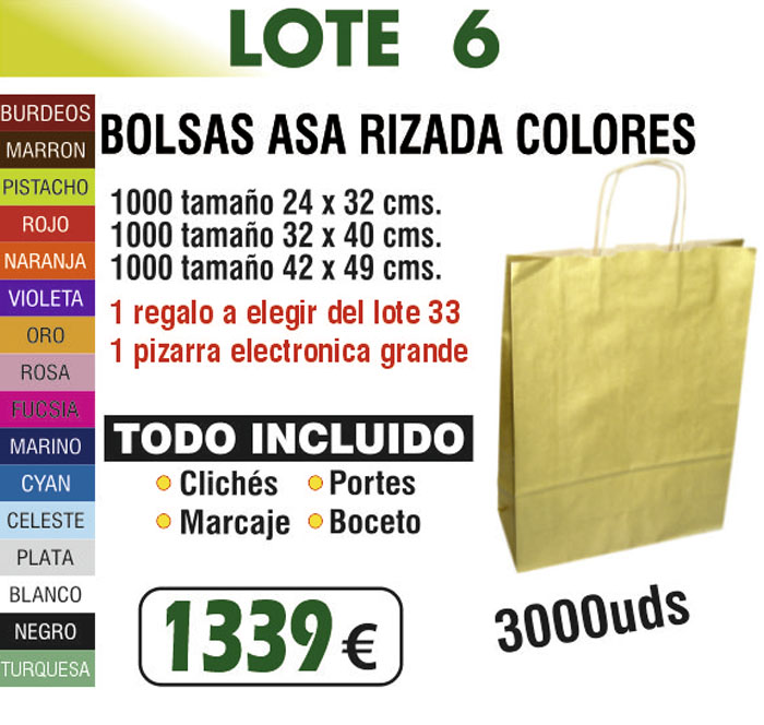 Lote de bolsas Número 6